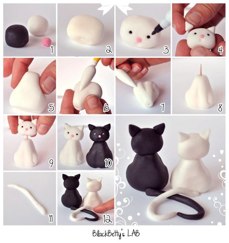 Cute Clay Kitty Couple