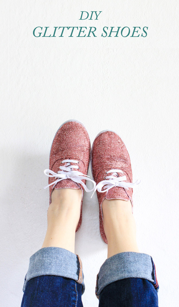 DIY Glitter Shoes