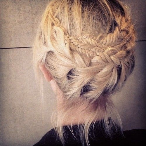 Double Braided Updo for Medium Hair