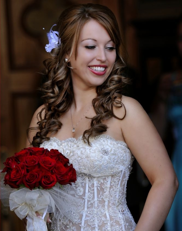 Long Curly Hair for Wedding Hairstyles