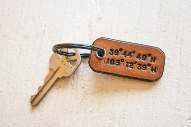 Longitude And Latitude Keychain