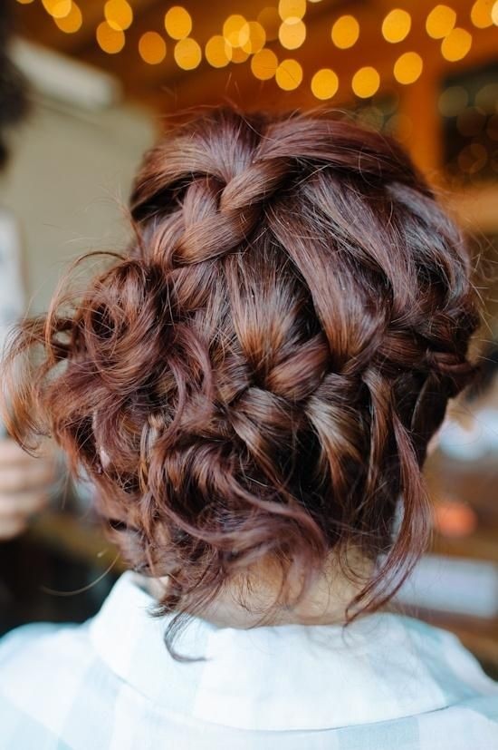 Messy Braided Updo Hairstyle