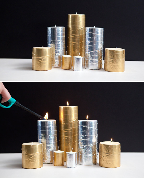 Metallic Duck Tape Candles