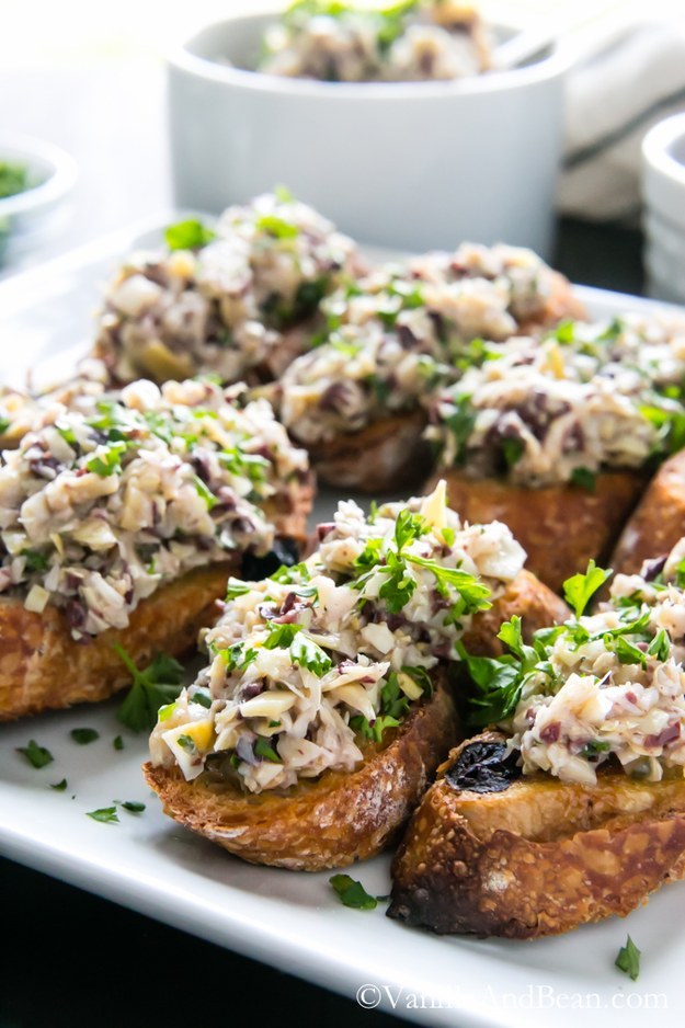 Olive Artichoke Crostini