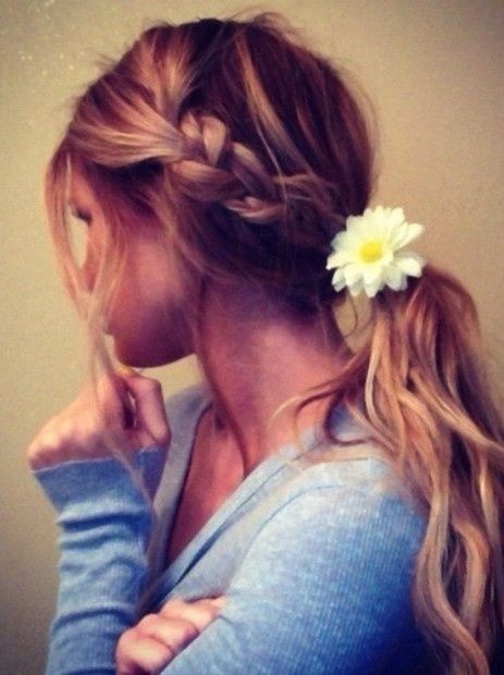 Pretty Braid Into Ponytail Hairstyle