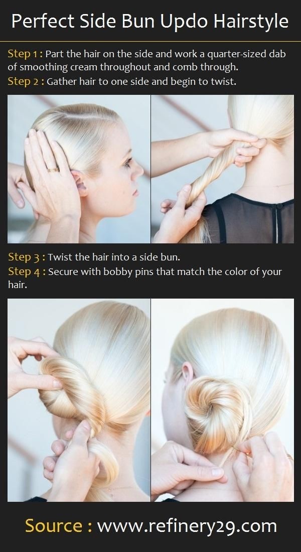 Pretty Side Bun Hairstyle for Everyday Hairstyles
