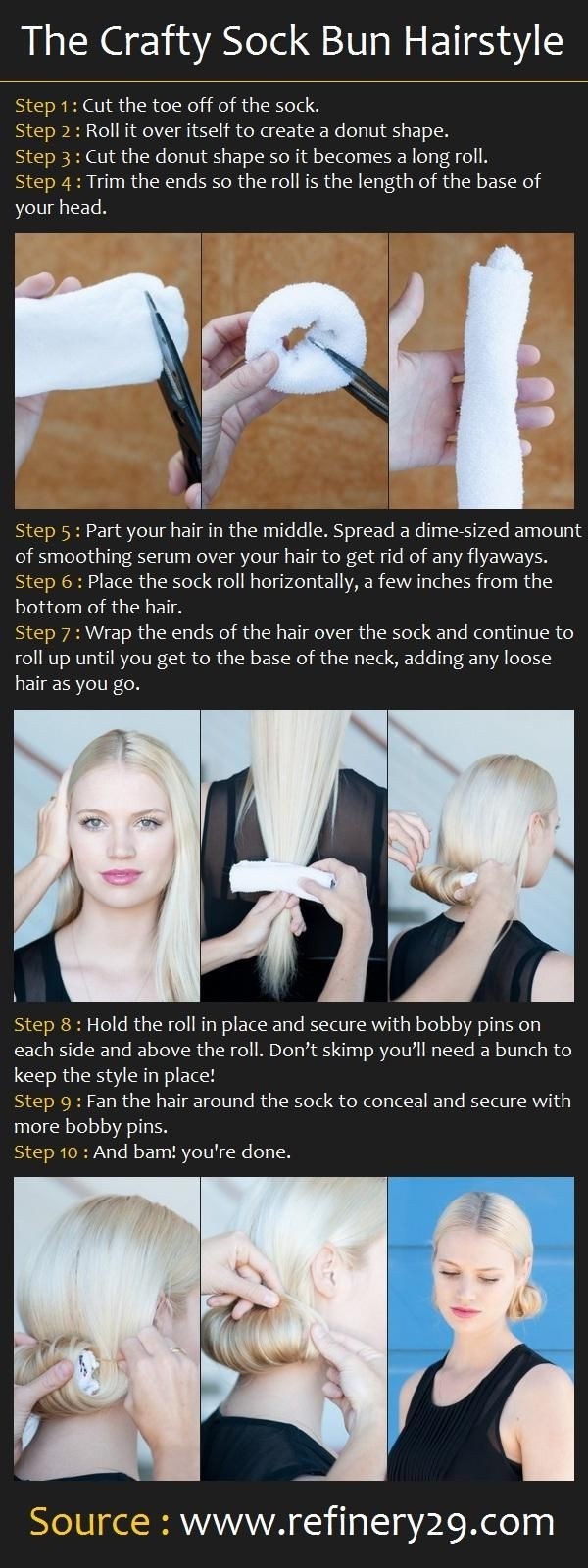 Sock Bun Hairstyle Tutorial