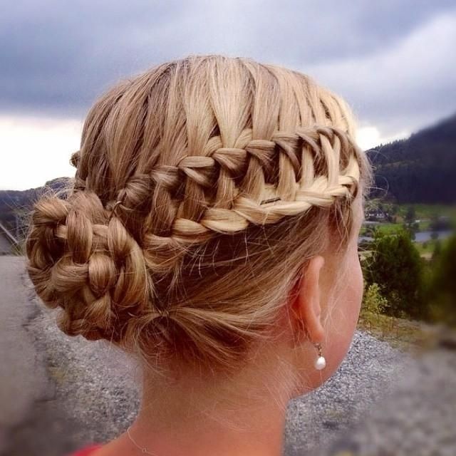 Waterfall Braid Updo Hairstyle