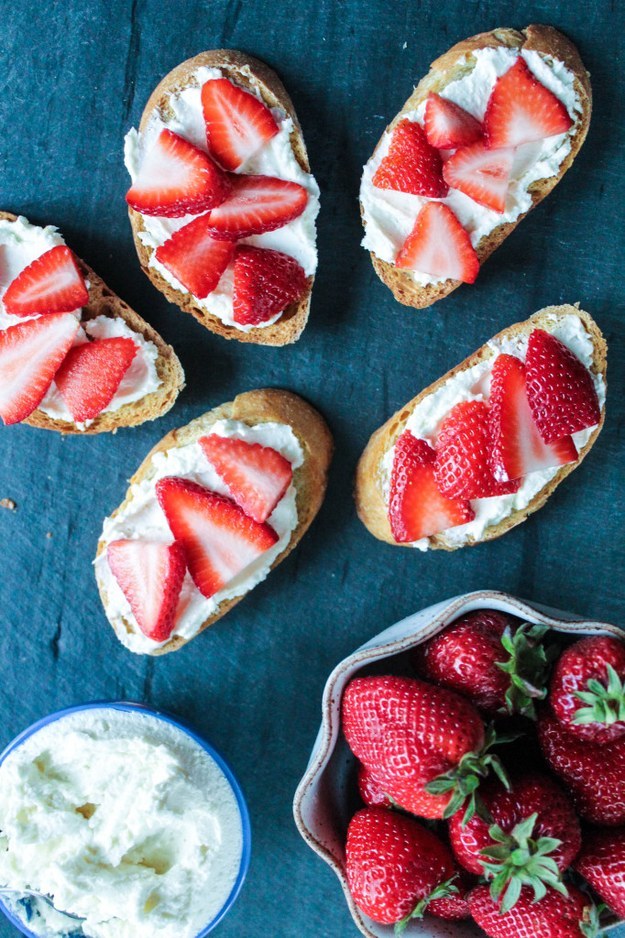 Whipped Feta and Strawberry Crostini