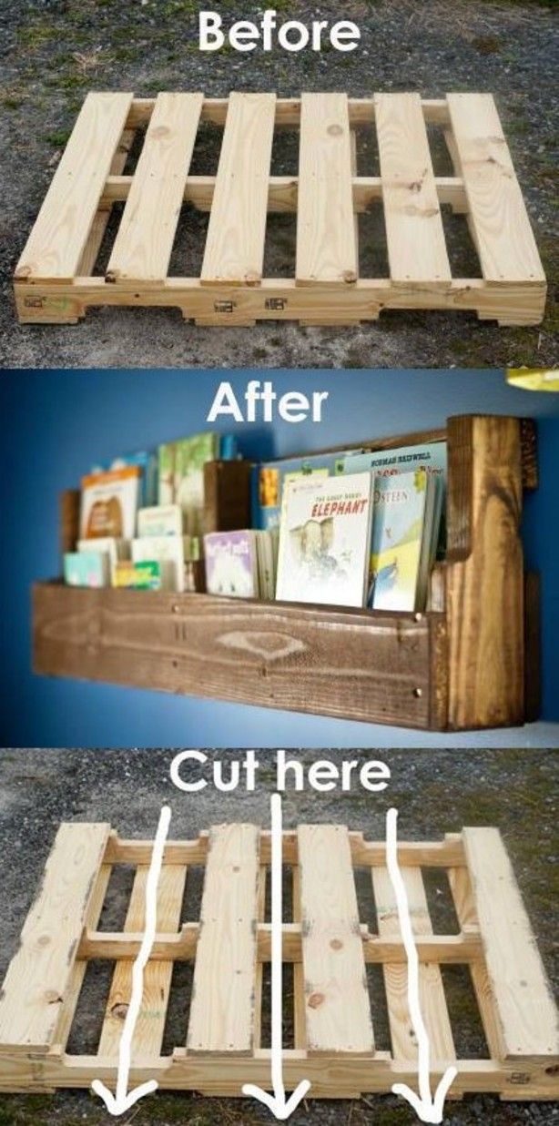 A Bookshelf from Old Pallets