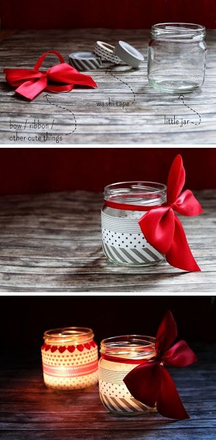 Washi Tape Candle Holders