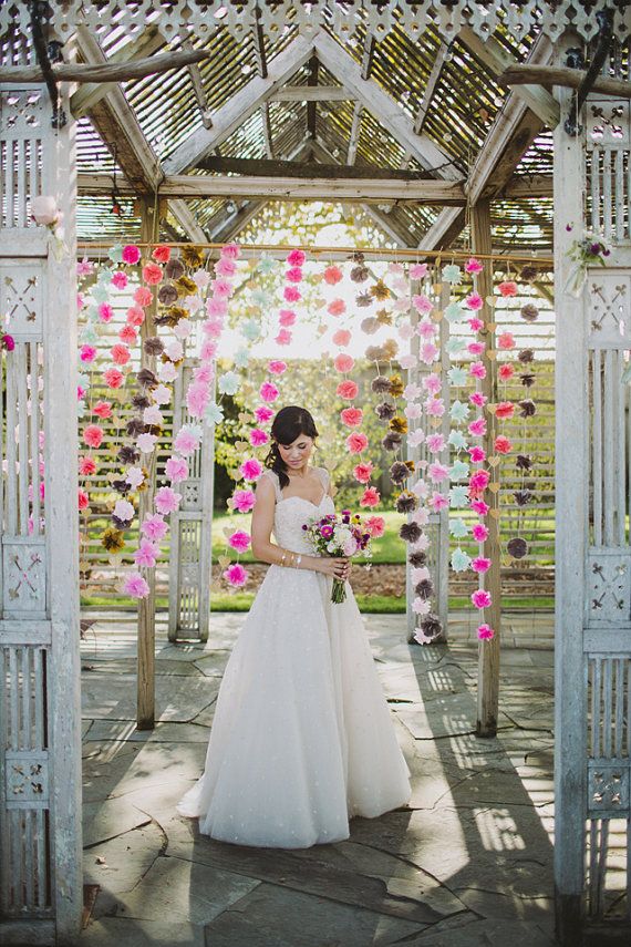 Handmade Tissue Paper Flower Backdrop