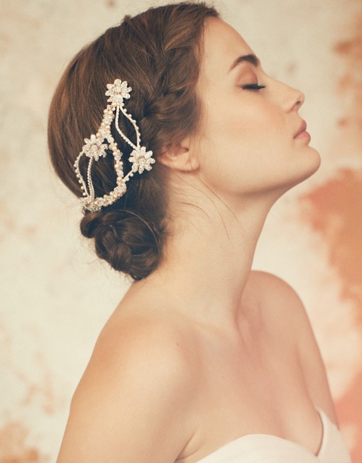 Beautiful Bridal Updo Hairstyle with Headpieces