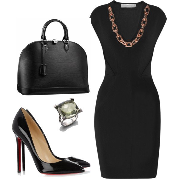 Black Evening Dress and Handbag