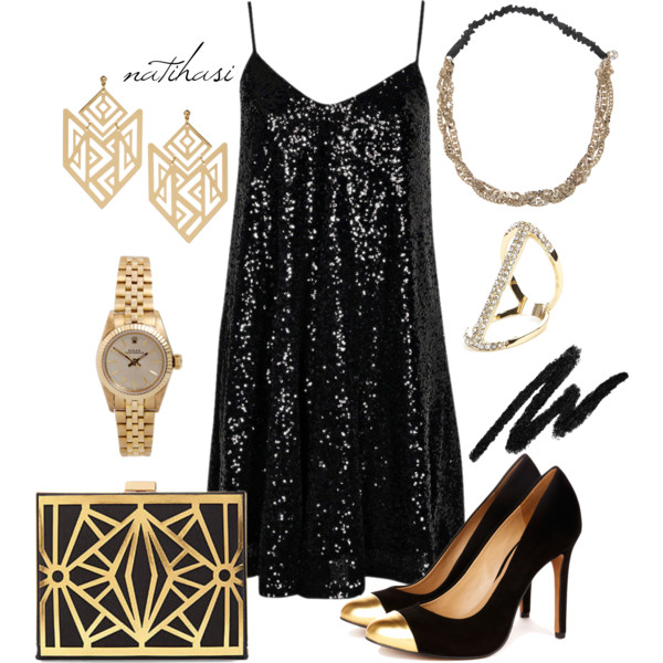 Black Evening Dress with Pumps