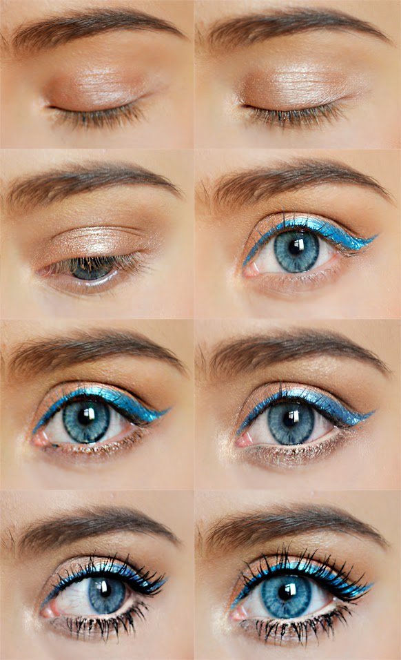 Blue Eyeliner Makeup Tutorial
