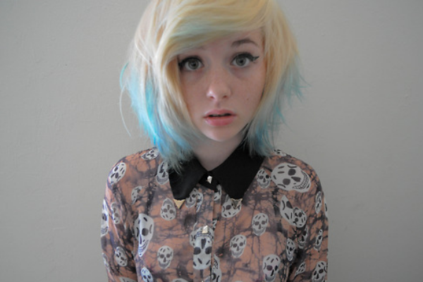 Blue and Blond Bob Hair