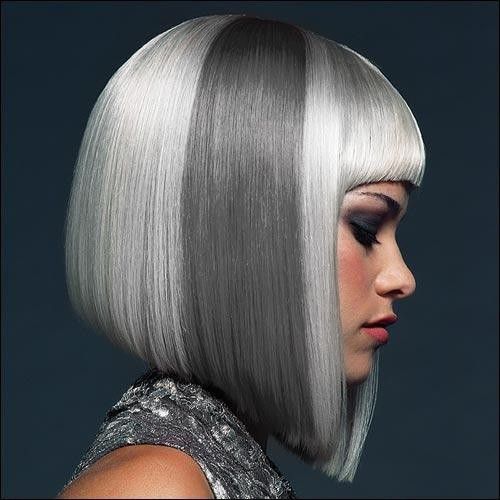 Blunt Bob Haircut for Silver Grey Hair