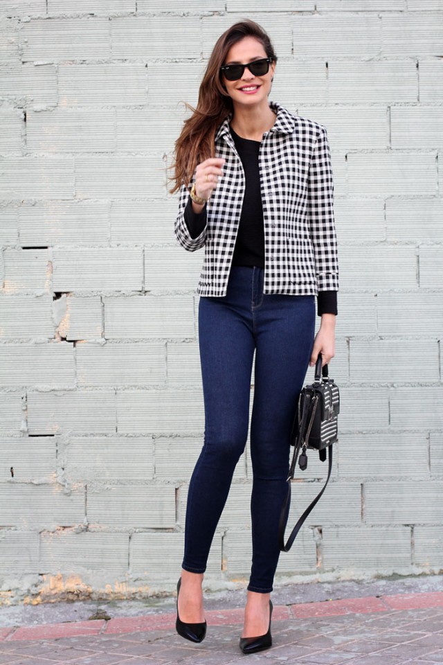 Checkered Print Blazer