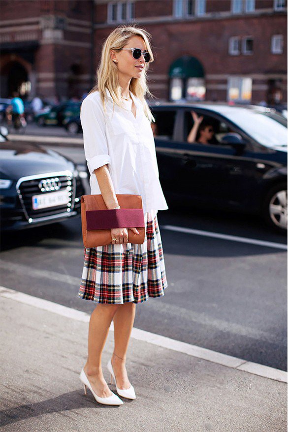 Checkered Print Mini Skirt