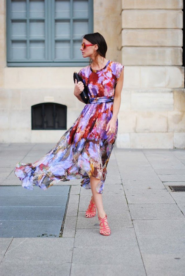 Colorful Print Maxi Dress