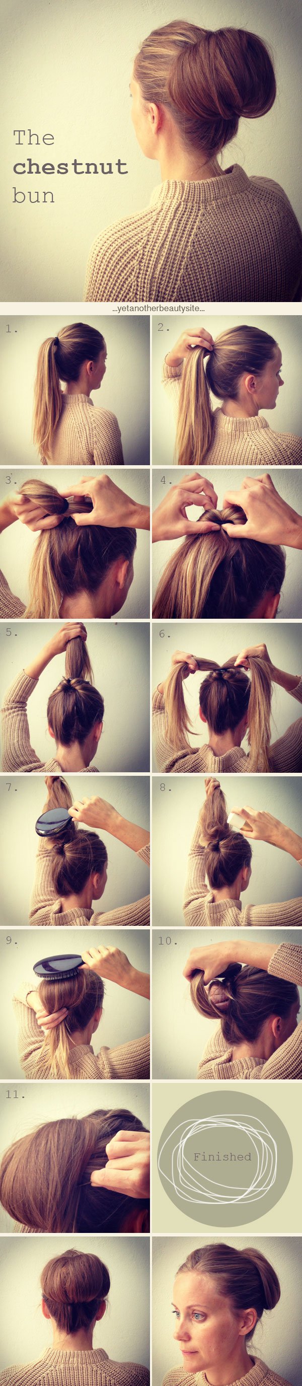 Cute Chestnut Bun Hairstyle for Women