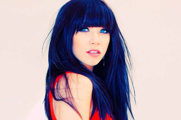 Dark blue medium hair with bangs - wide 5