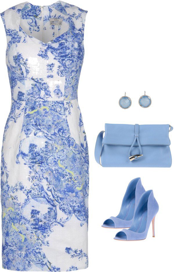 Fresh White and Blue Outfit Idea