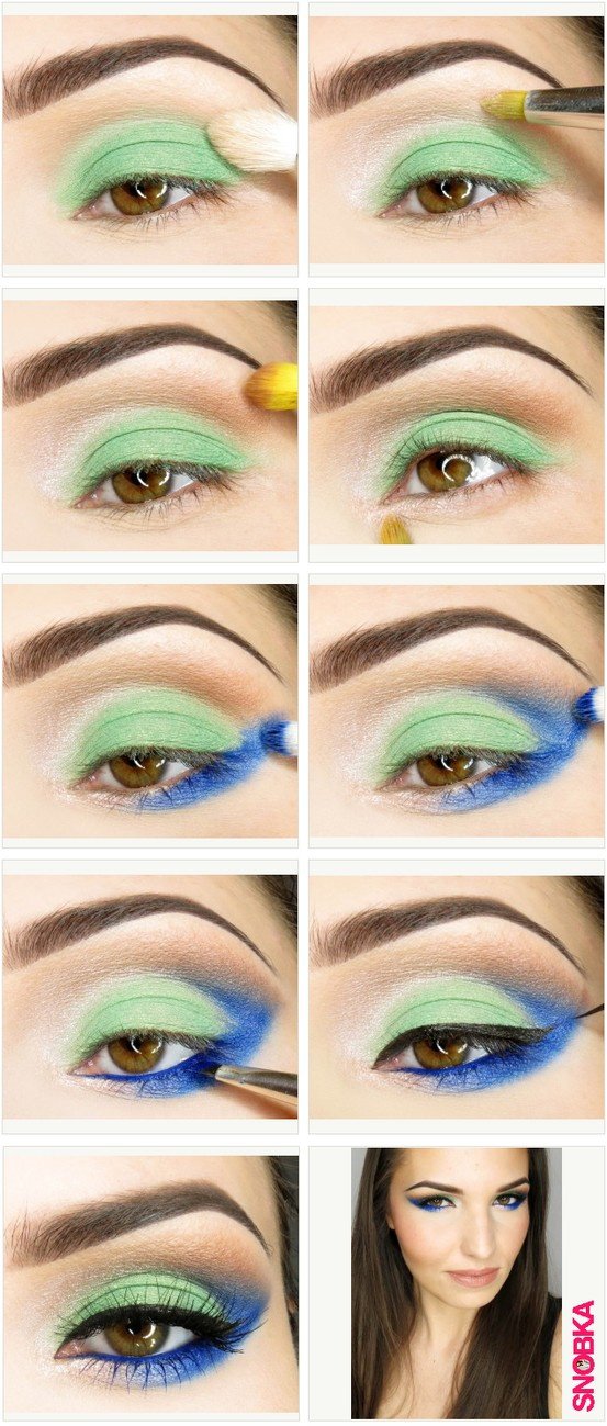 Green and Blue Eye Makeup Tutorial