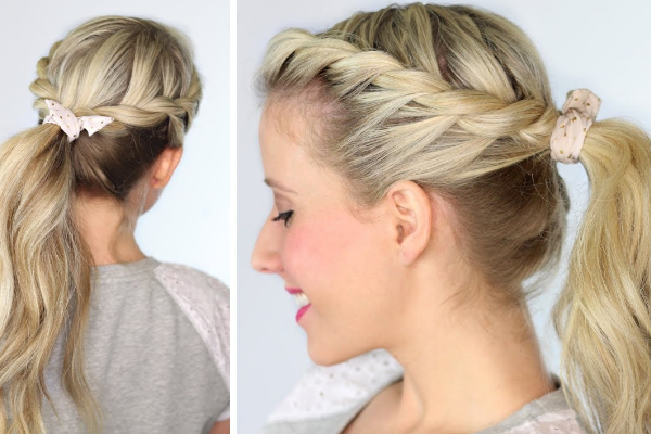 High Ponytail with Side Twists