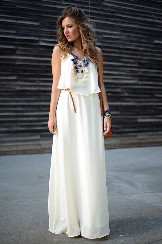 Long Flowing White Dress