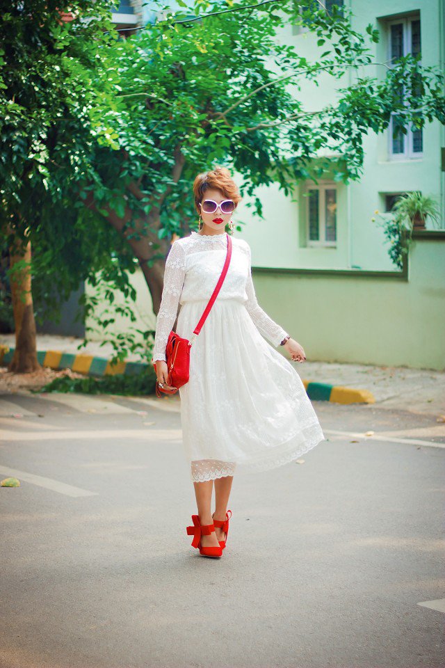 Long White Lacey Dress