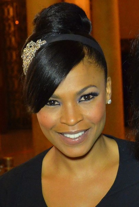 Nia Long Top Bun Hairstyle