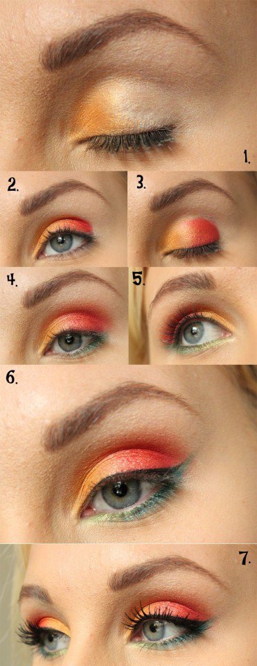 Orange Eye Makeup Idea