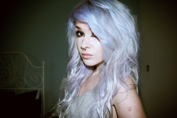 Pastel Long Blue Wavy Hair