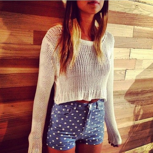 Polka Dot High-Waist Shorts