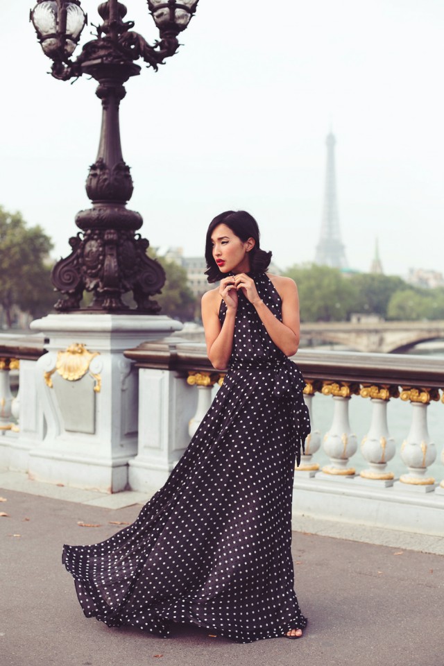 Polka-Dot Maxi Dress