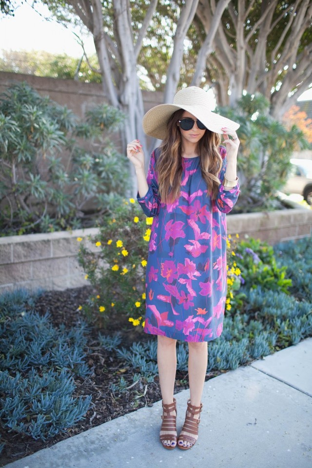 Tropical Print Shift Dress