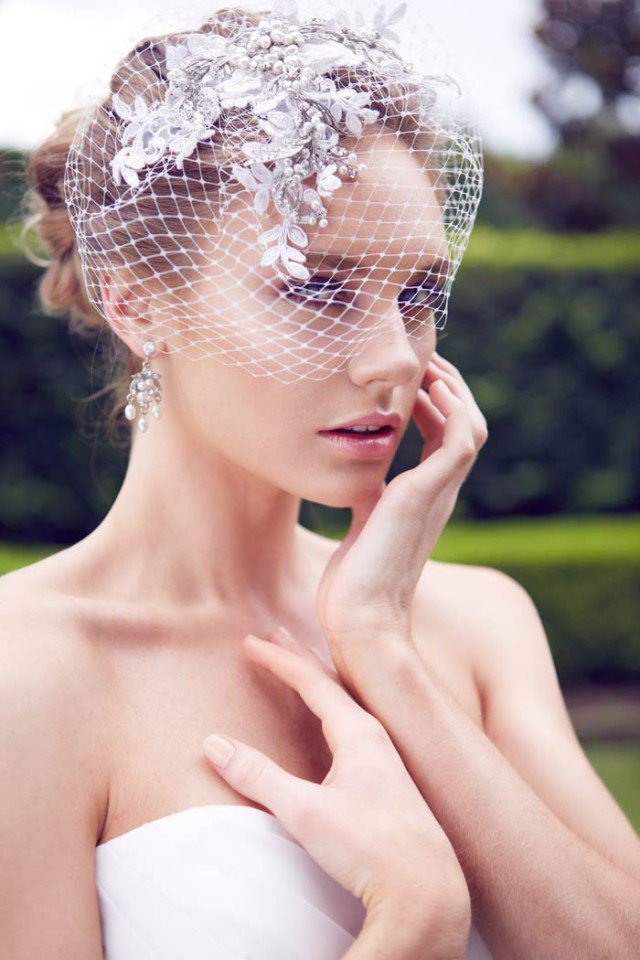 Wedding Updo Hairstyle With Birdnet