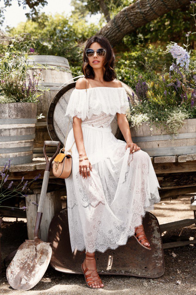 White Off-the-Shoulder Maxi Dress