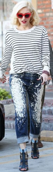 Boyfriend Jeans With a Striped Top