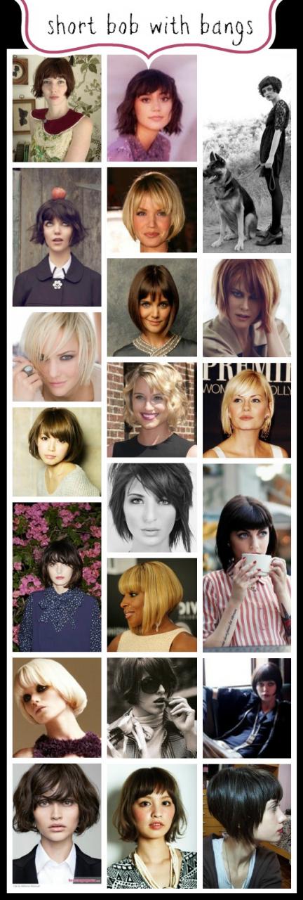 Short bob cut with Bangs