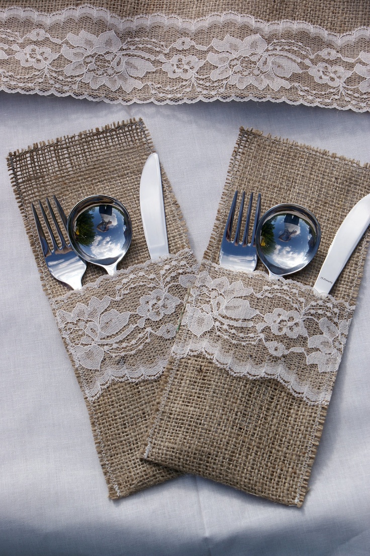 Burlap Cutlery Holders