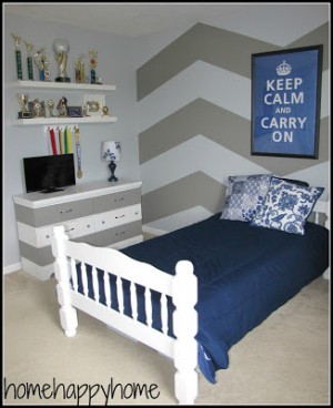 Navy and Chevron Room