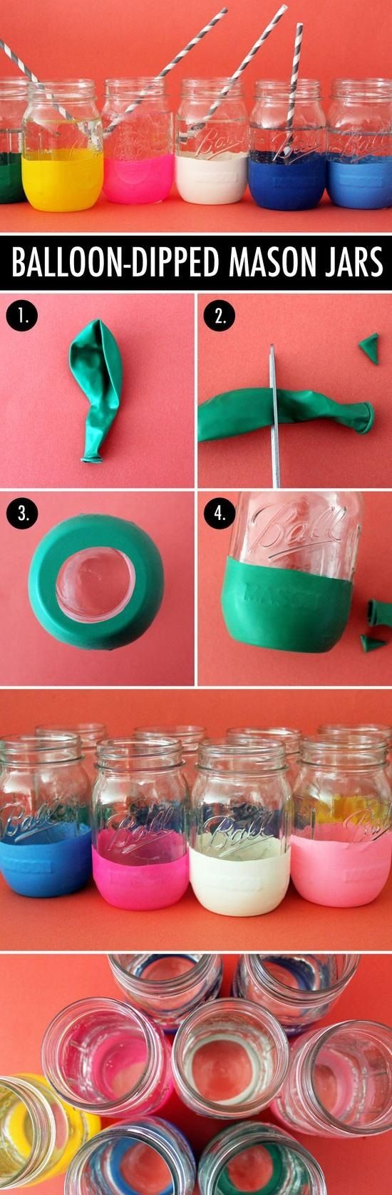 Ballon-Dipped Mason Jars