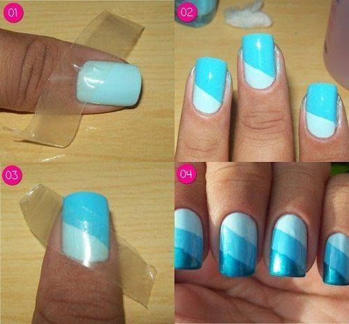 Blue Ombre Nail Design Tutorial