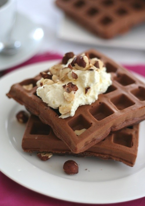 Chocolate Hazelnut Waffles