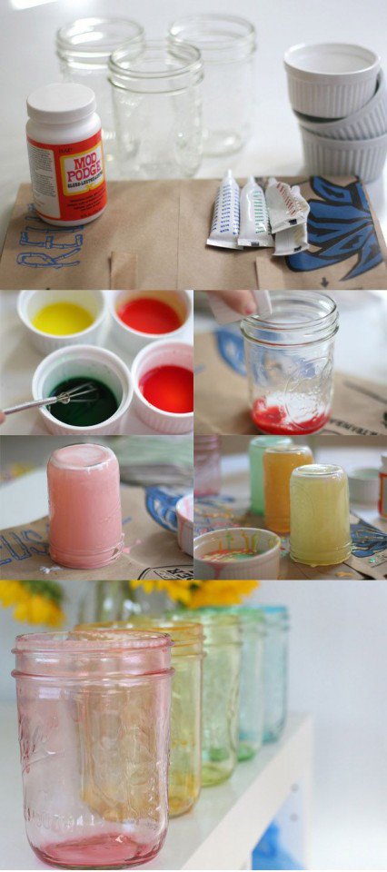 Colorful Mason Jars