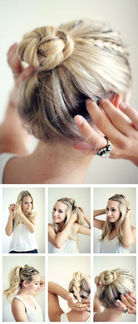 Cute Braided Bun Hairstyle Tutorial