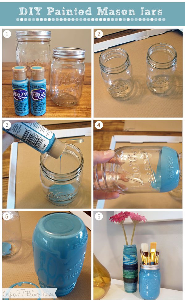 DIY Painted Mason Jars